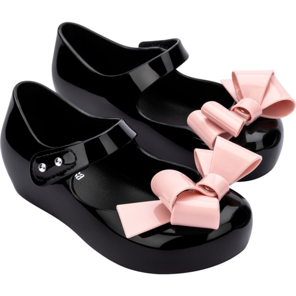 Mini Melissa Kids' Ultragirl Classy Bow Mary Jane Flat In Black