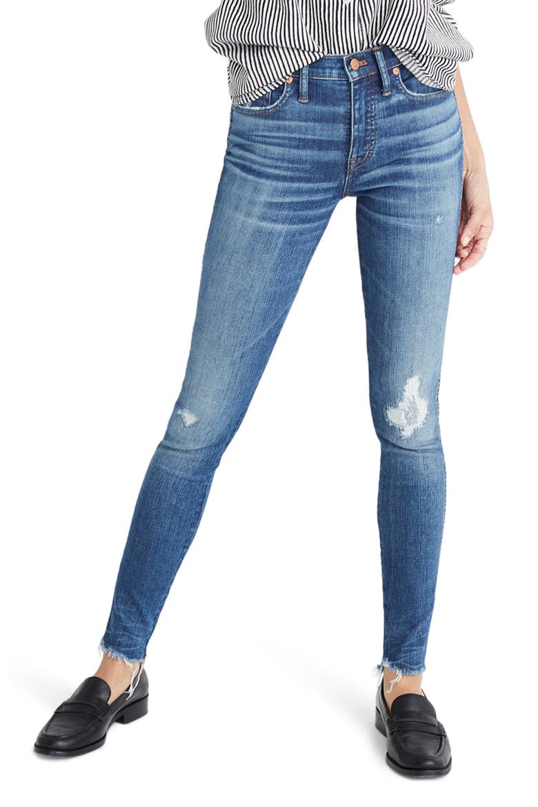 9-Inch High Waist Ankle Skinny Jeans, Main, color, ALLEGRA