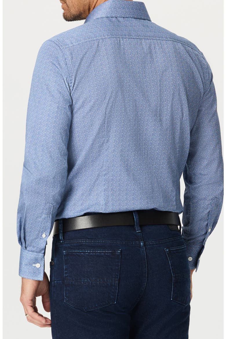 Tadlow Micro Cotton Button-Up Shirt, Alternate, color, BLUE