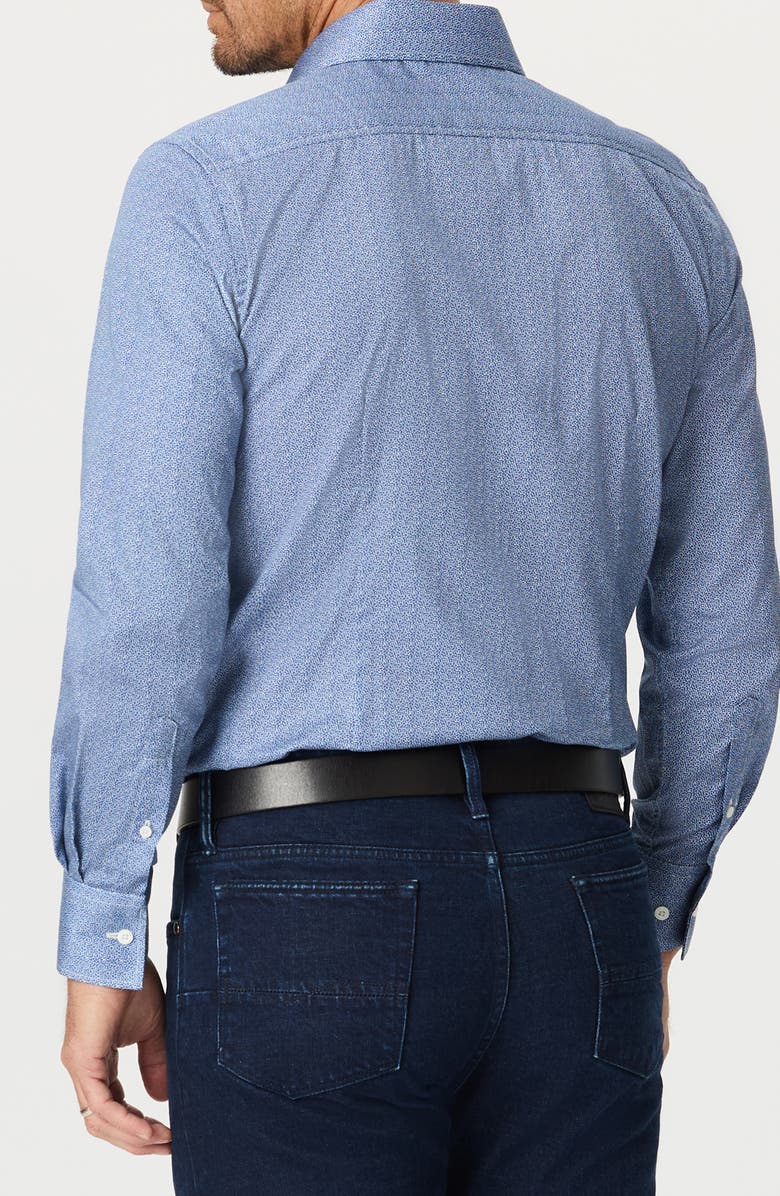 Robert Graham Tadlow Micro Cotton Button-Up Shirt, Alternate, color, Blue