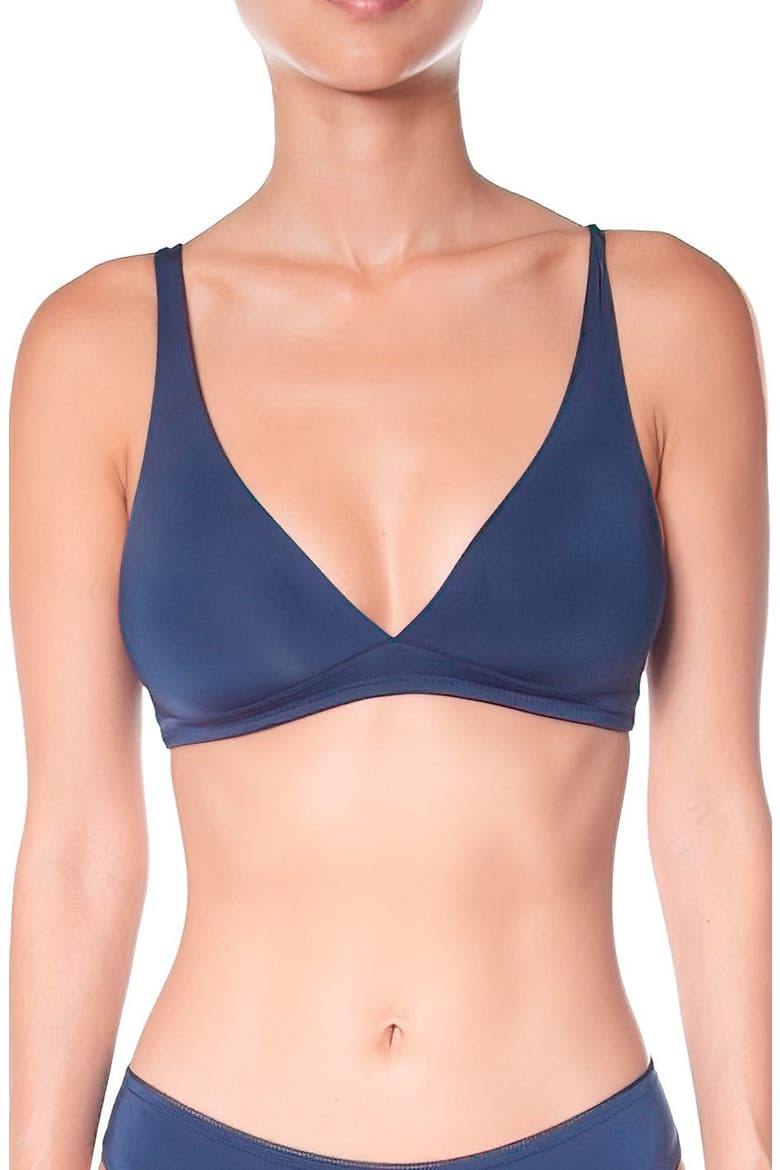 Forever Skin Triangle Bralette, Main, color, NAVY