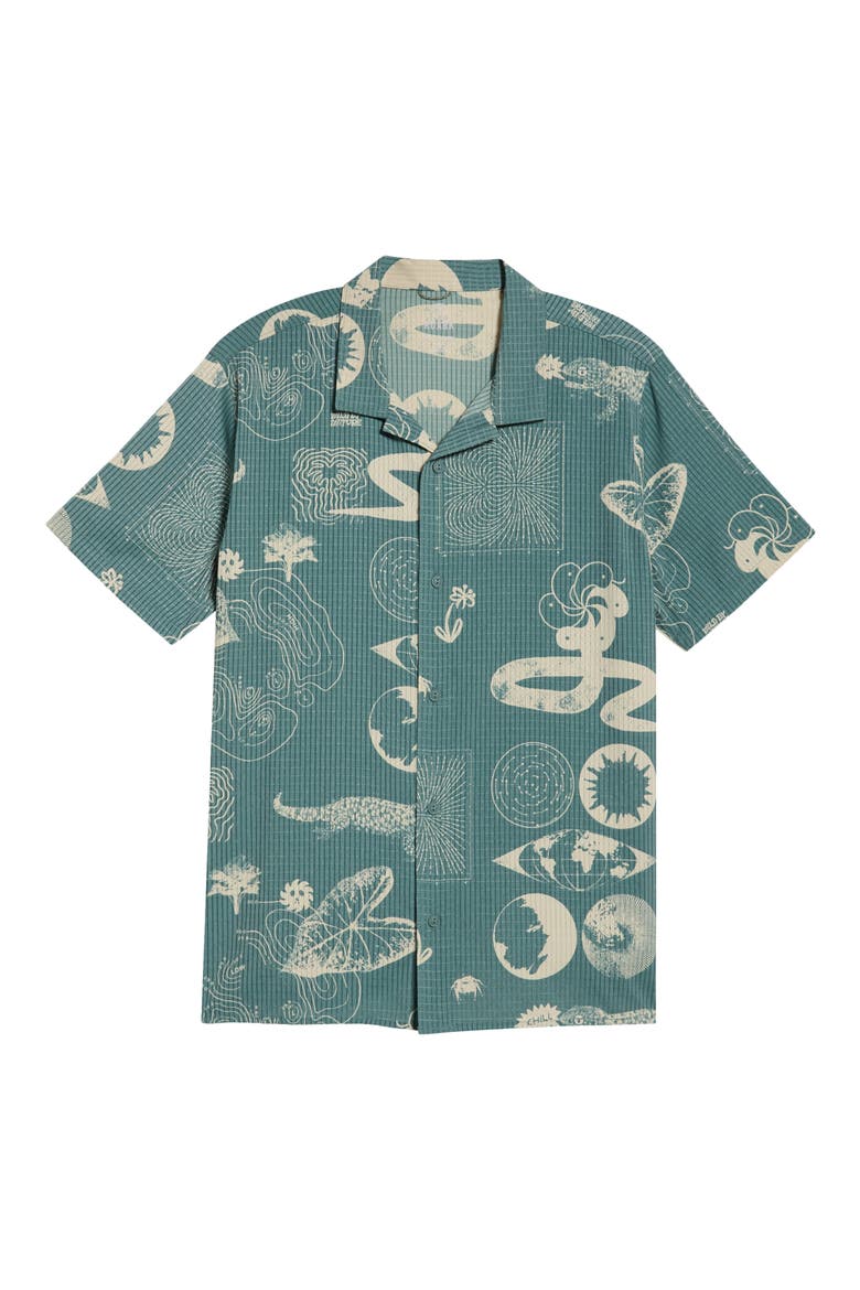 Bless Up Trail Performance Short Sleeve Button-Up Shirt, Alternate, color, SLATE GREEN