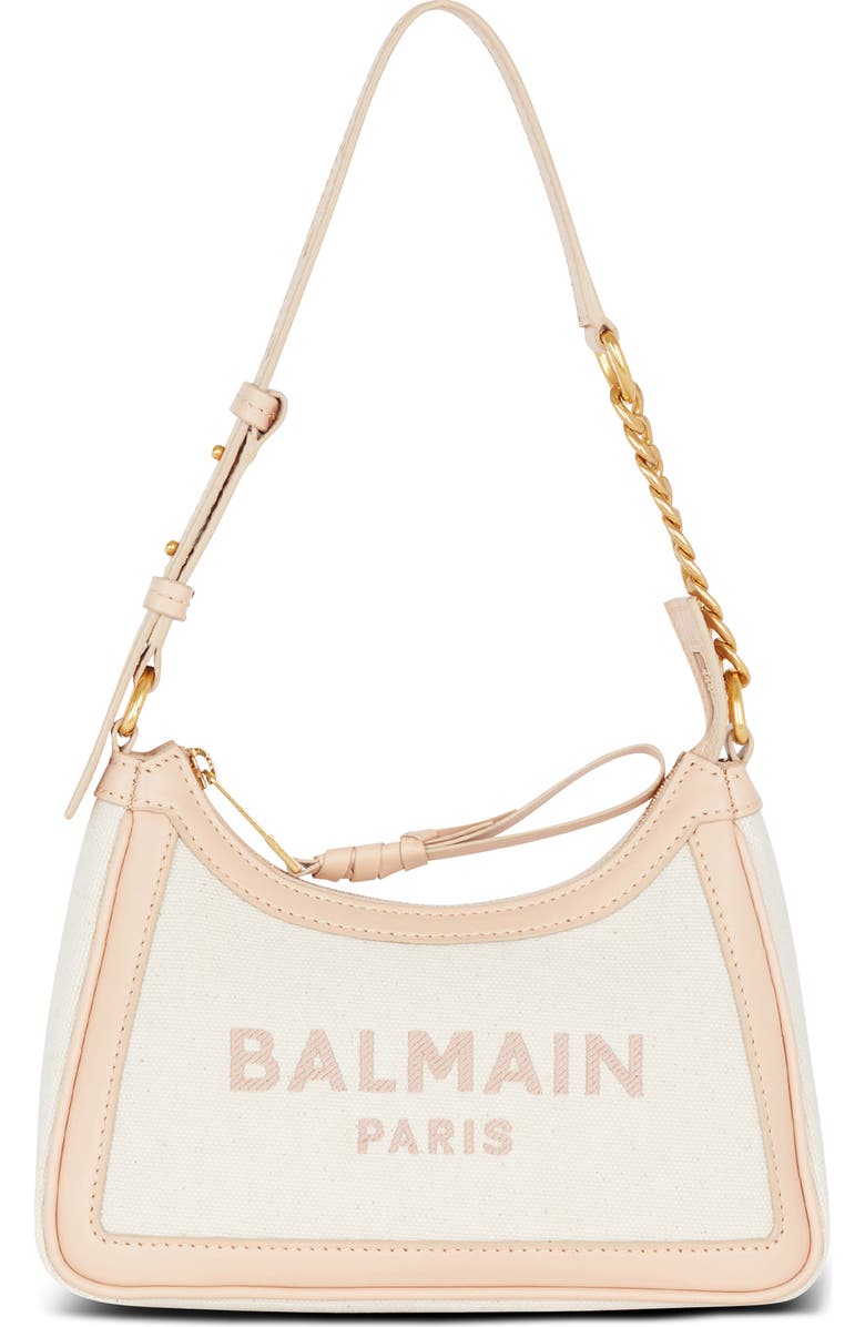 Balmain B-Army Canvas & Leather Shoulder Bag, Main, color,