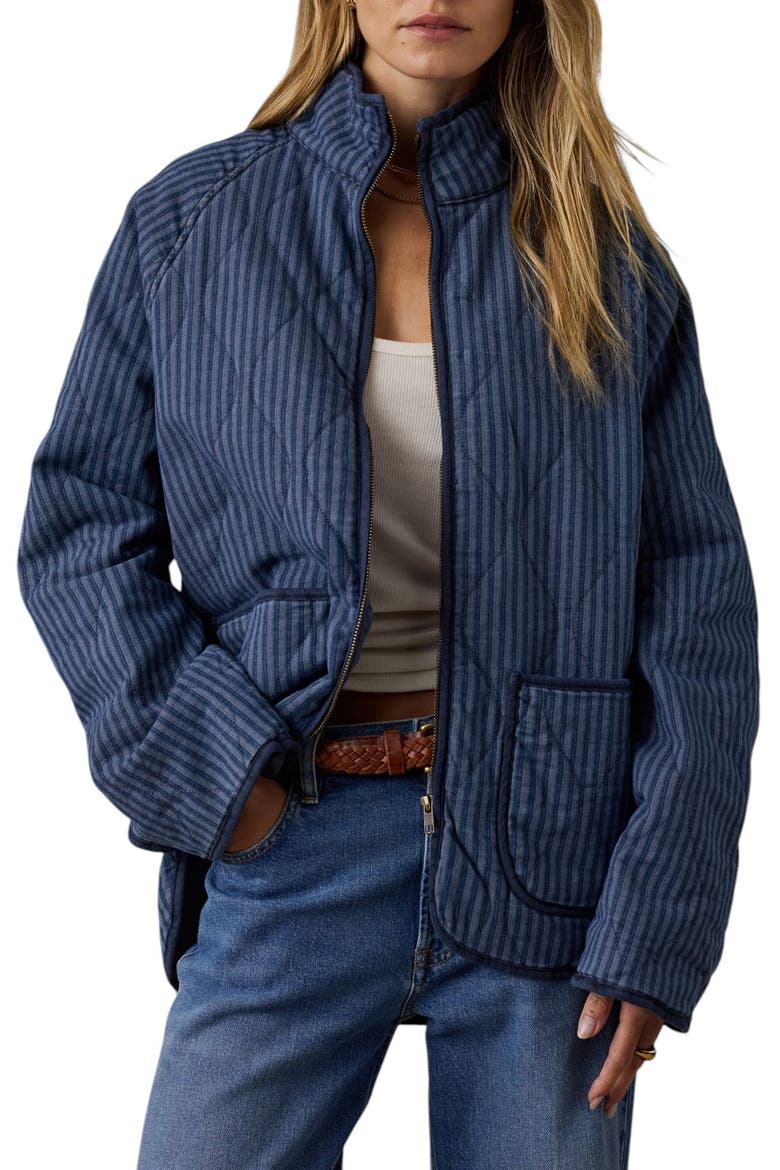 Topsail Quilted Jacket, Main, color, RIVERLINE STRIPE
