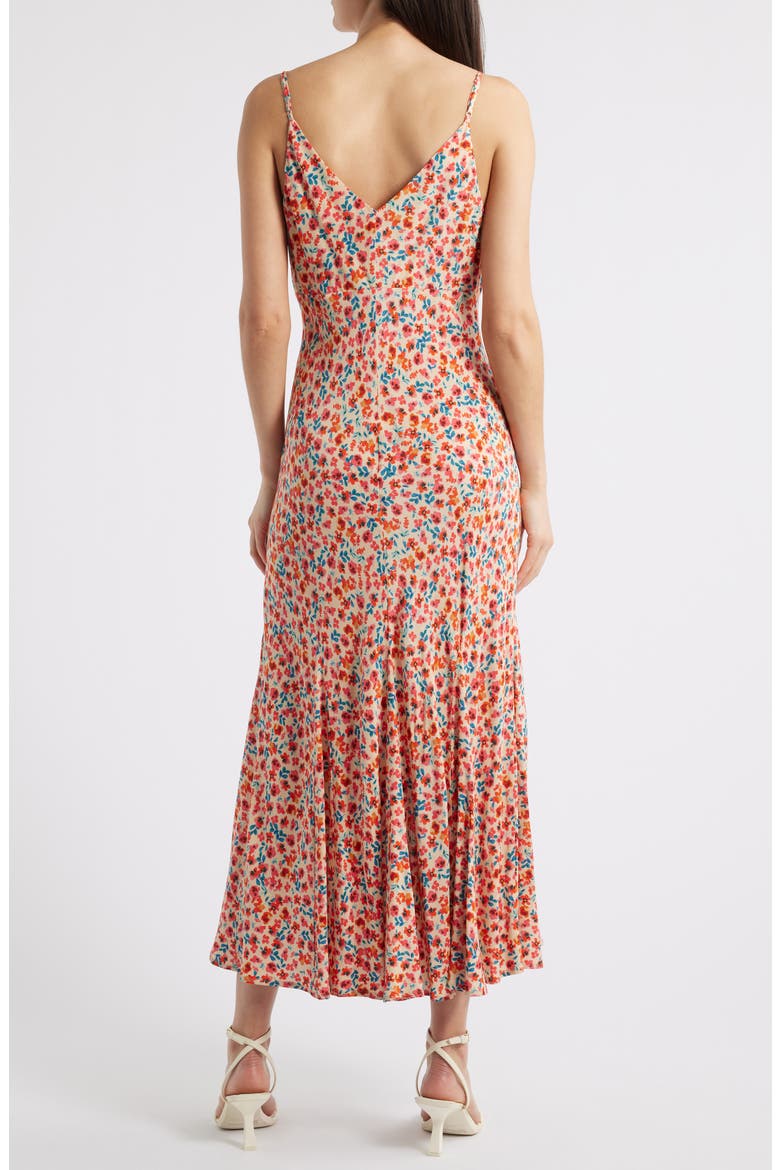 Florian Floral Midi Dress, Alternate, color, RED POSY