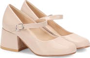 Kailee P Charlotte Patent Mary Jane Girls Block Heel