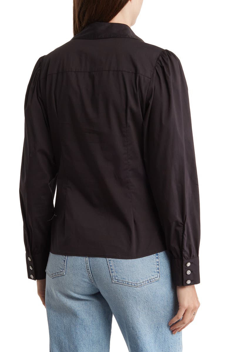 Nanette Lepore Crystal Button-Up Shirt, Alternate, color,