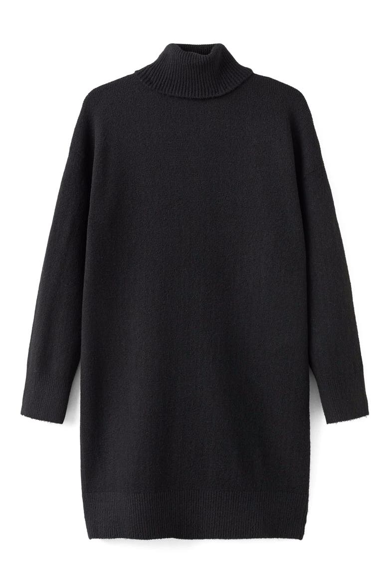 Turtleneck Long Sleeve Dress, Alternate, color, BLACK