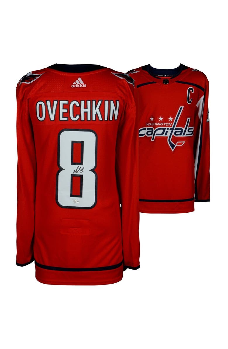 FANATICS AUTHENTIC Alex Ovechkin Washington Capitals Autographed Red Adidas Authentic Jersey, Main, color, 
