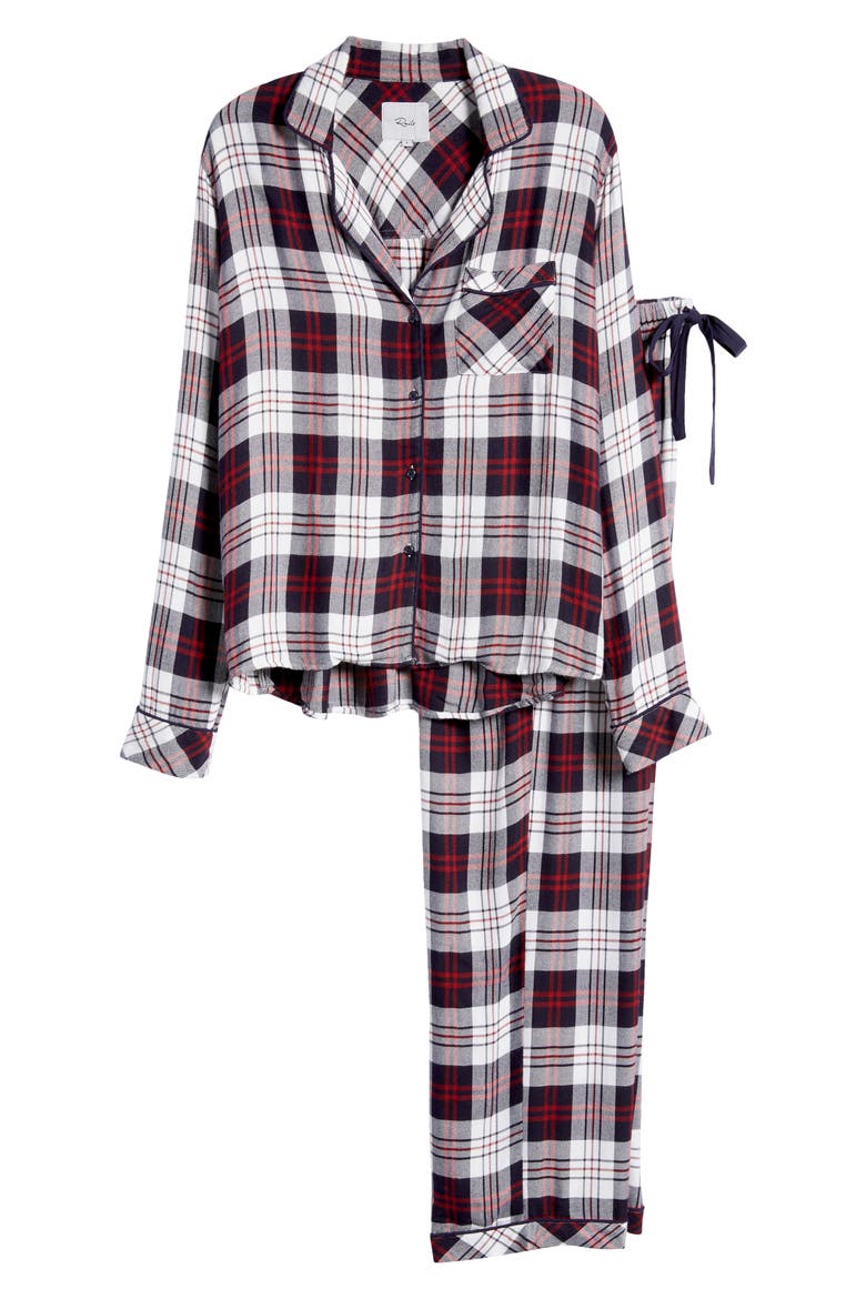 Plaid Herringbone Pajamas, Alternate, color, SPRUCE SEAFOAM WHITE
