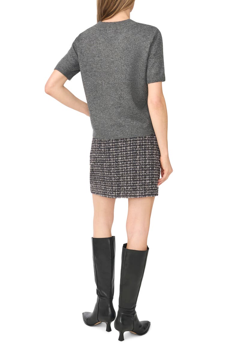 Short Sleeve V-Neck Sweater, Alternate, color, MEDIUM HEATHER GREY