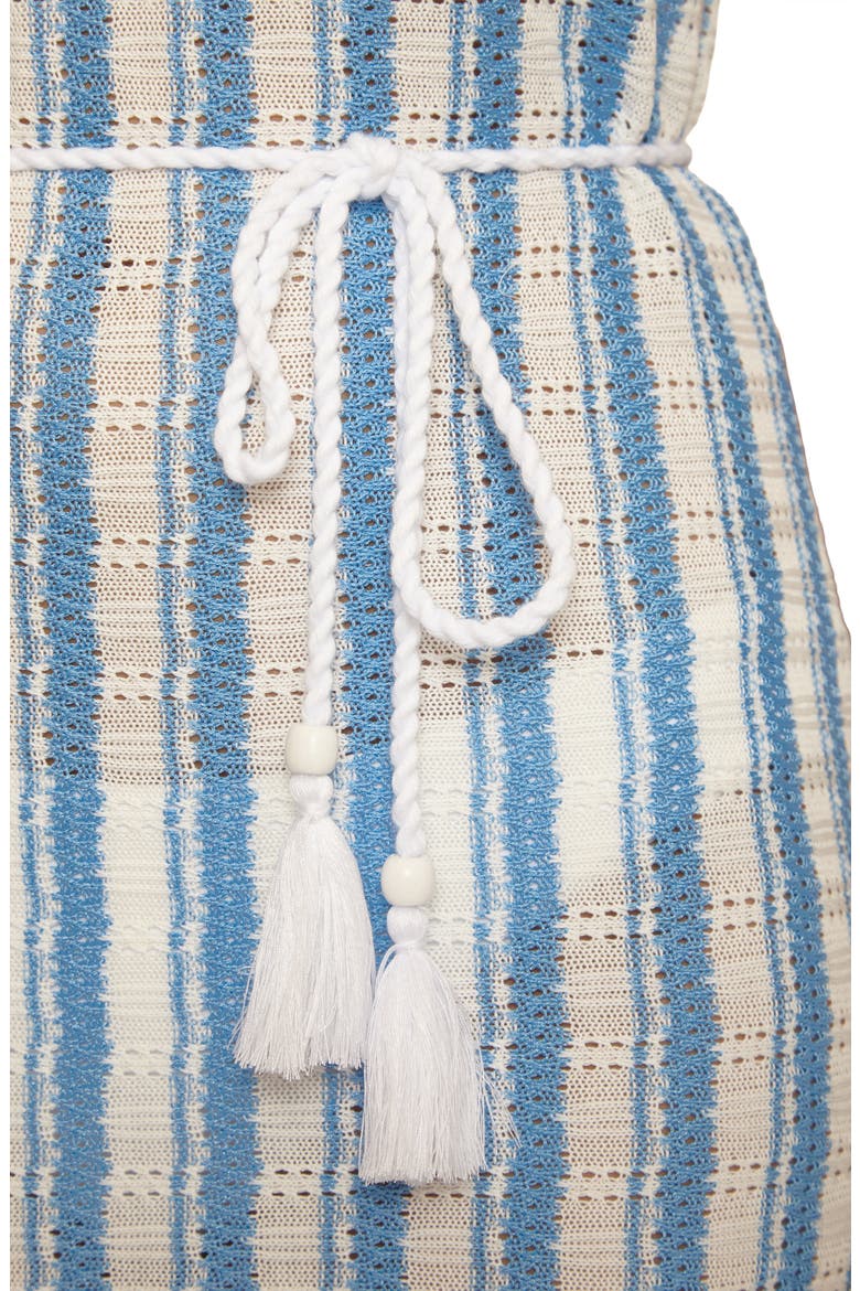 Beachy Stripe Open Stitch Cover-Up Dress, Alternate, color, SKY BLUE