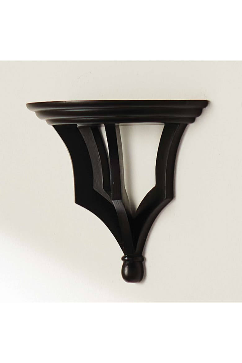 Bennett Antique White Floating Wall Shelf, Alternate, color, Black