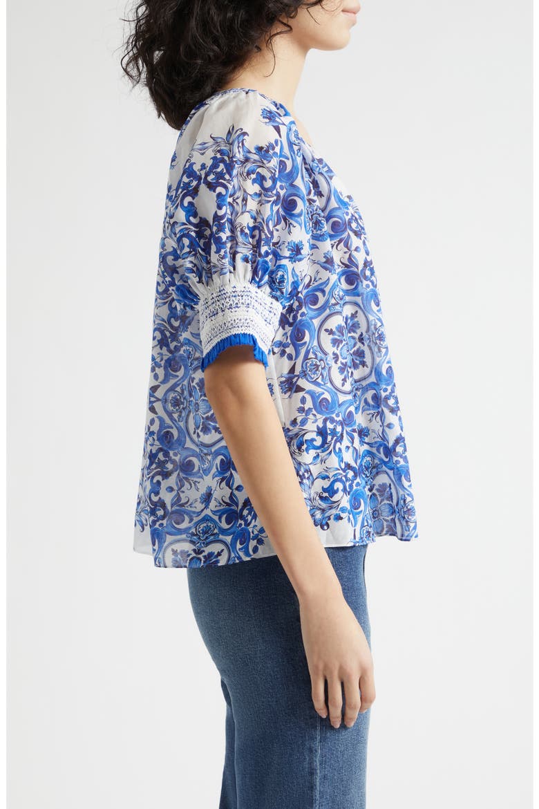 Thalia Floral Print Top, Alternate, color, SOLSTICE