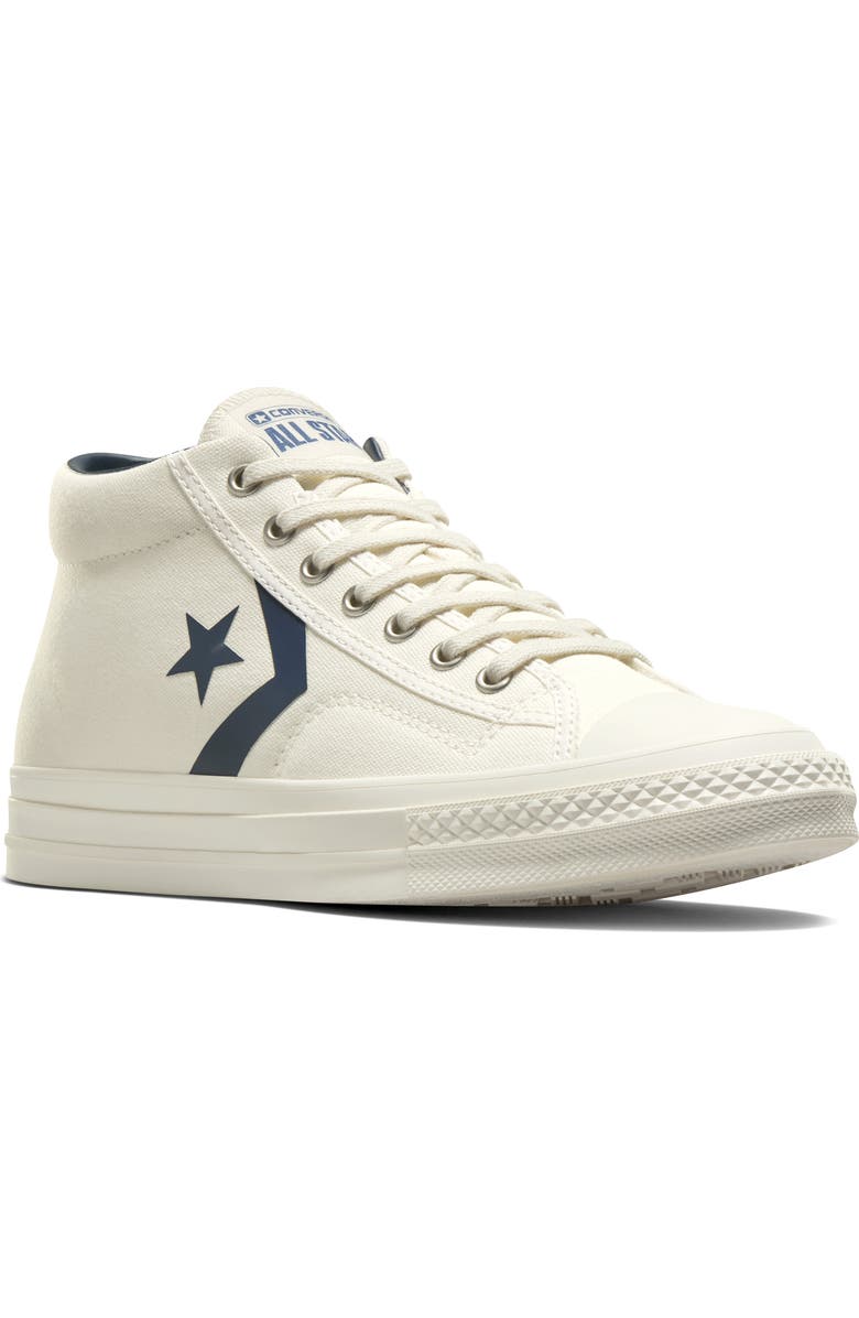 Converse Star Player 76 Mid Sneaker, Main, color, Egret/ Navy/ Blue