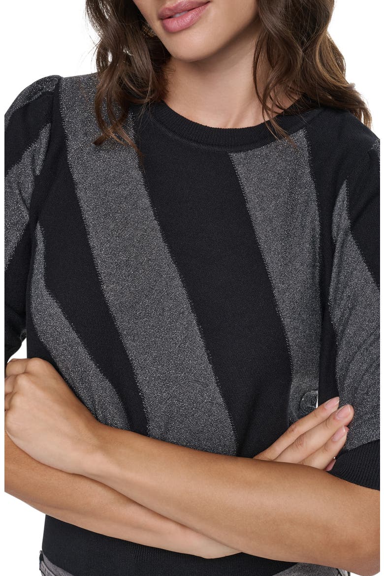 Metallic Colorblock Sweater, Alternate, color, BLK/ ASPHAL