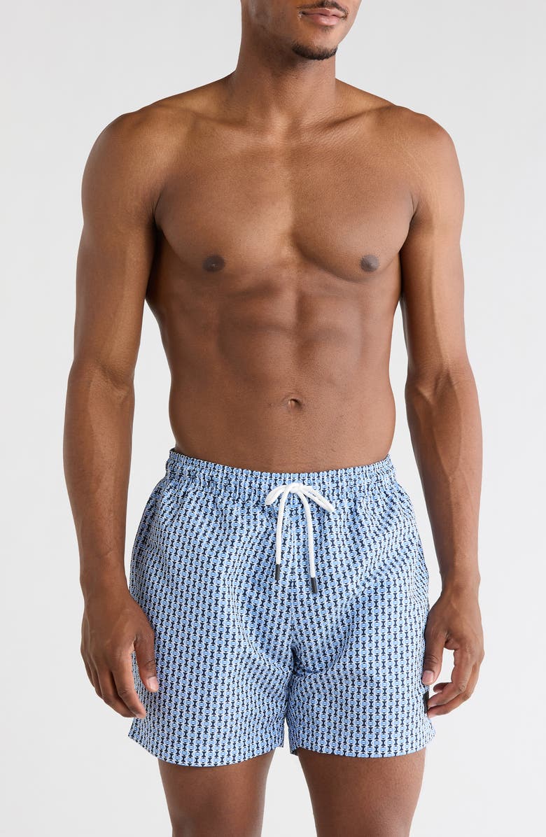 BOSS Vibe Swim Trunks, Main, color, Bright Blue