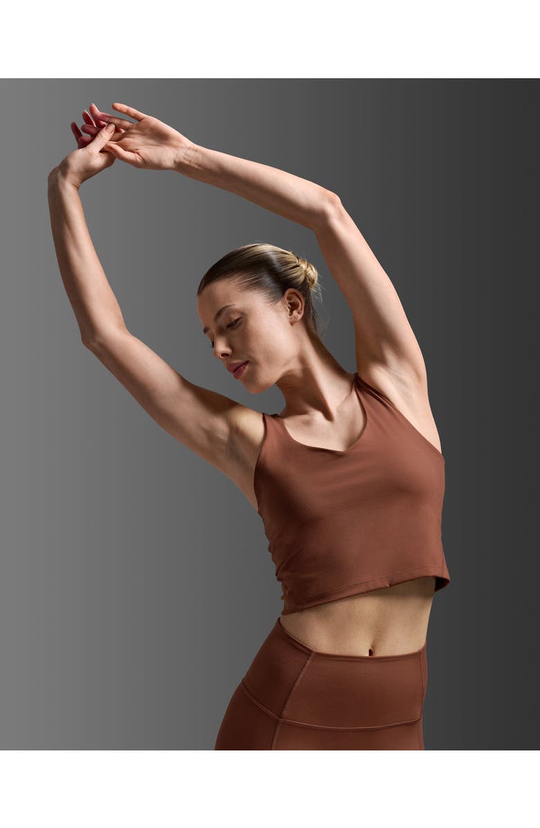 2XU Fluid Longline Bra, Main, color, Sepia/Sepia
