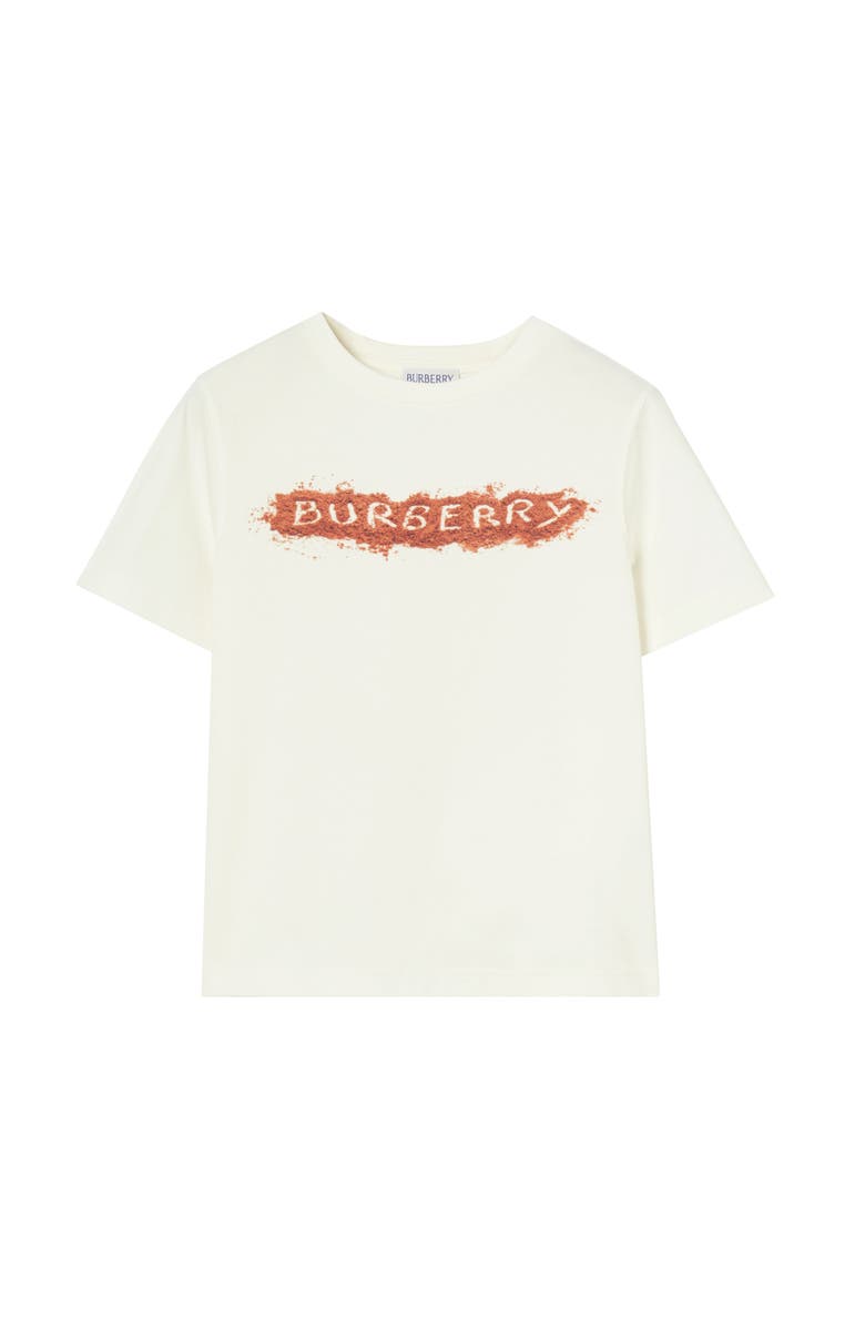 Burberry Sandy Logo Cotton T-shirt, Main, color, Chalk White