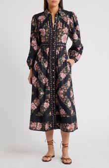 Cleobella Gillian Floral Long Sleeve Organic Cotton Shirtdress