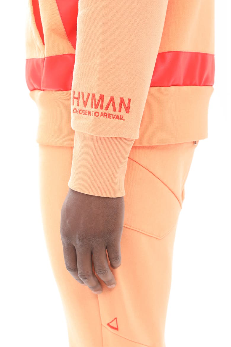 Taped Cotton Hoodie, Alternate, color, APRICOT