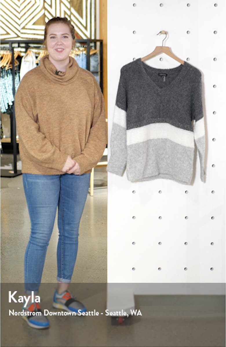 Stripe V-Neck Tunic Sweater, sales video thumbnail