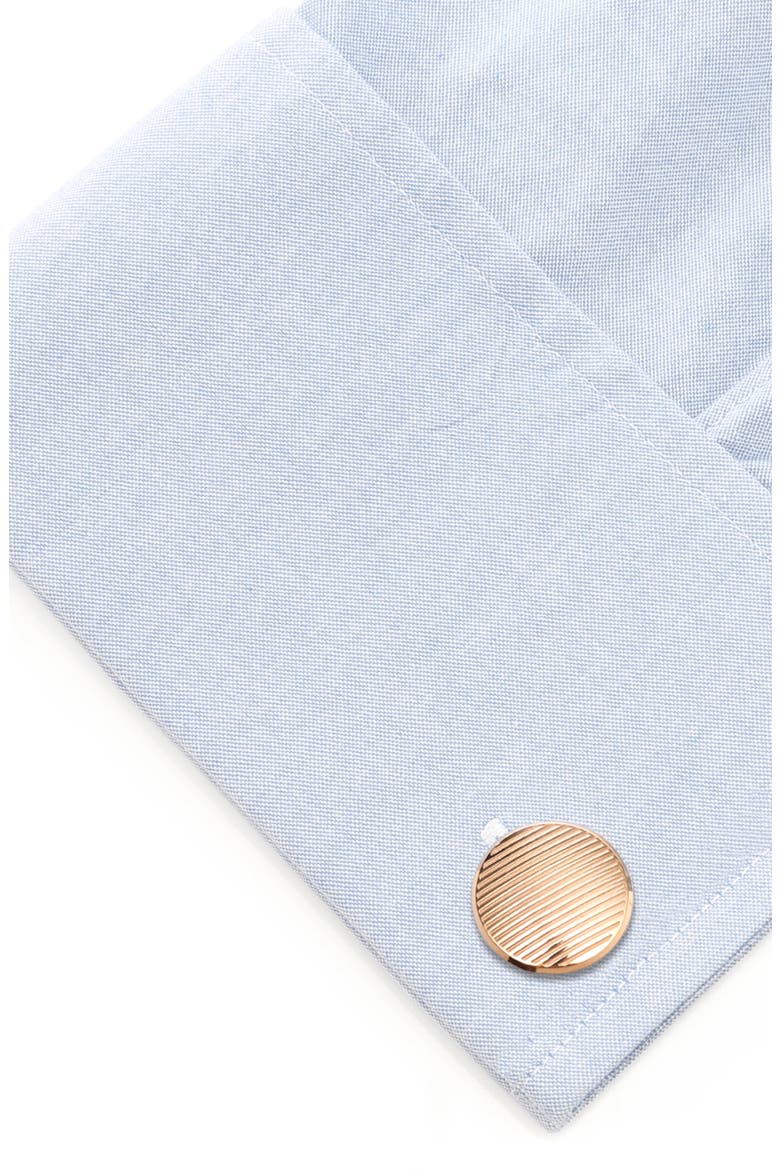 Stripe Cuff Links, Alternate, color, ROSE GOLD