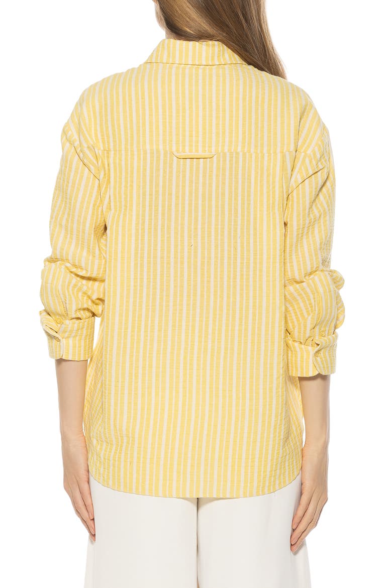 Tammi Oversize Button-Up Shirt, Alternate, color, YELLOW STRIPE