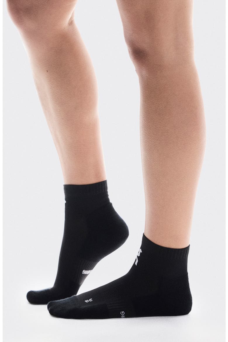 Core Mid 2-Pack Run Socks, Main, color, BLACK