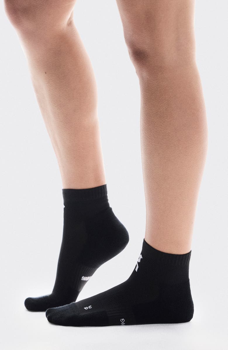 On Core Mid 2-Pack Run Socks, Main, color, Black