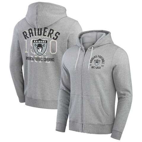 Men's Darius Rucker Collection by Fanatics Heather Gray Las Vegas Raiders Vintage Stripe Full-Zip Hoodie