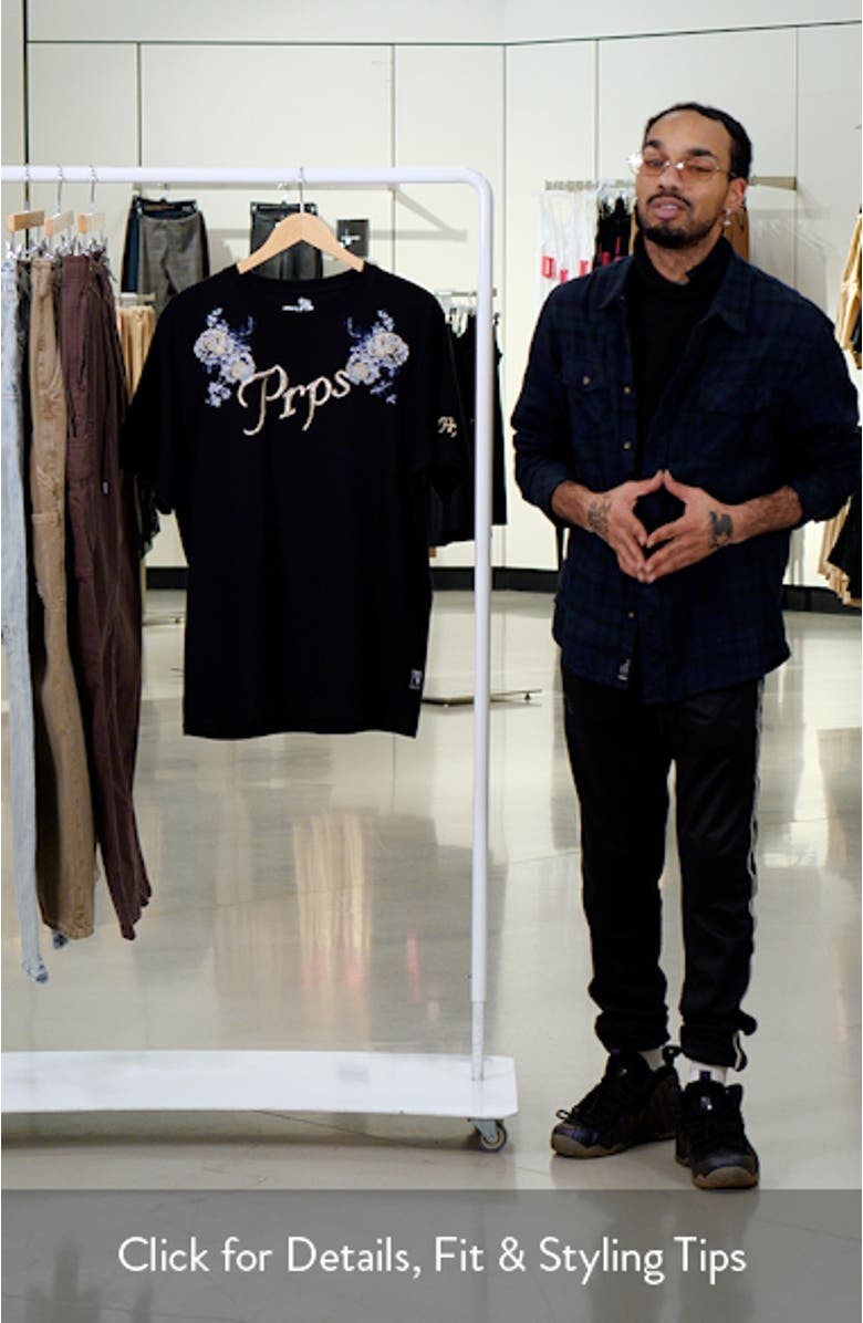 Gardenia Embroidered Cotton Graphic T-Shirt, sales video thumbnail