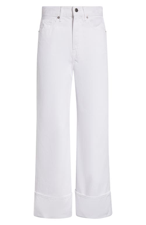 Shop Veronica Beard Taylor High Waist Crop Wide Leg Jeans In White