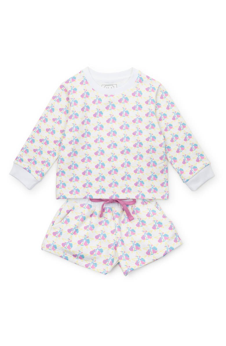 Lila and Hayes Stella Girls' Sweatshirt Short Set, Main, color, Music Superstars