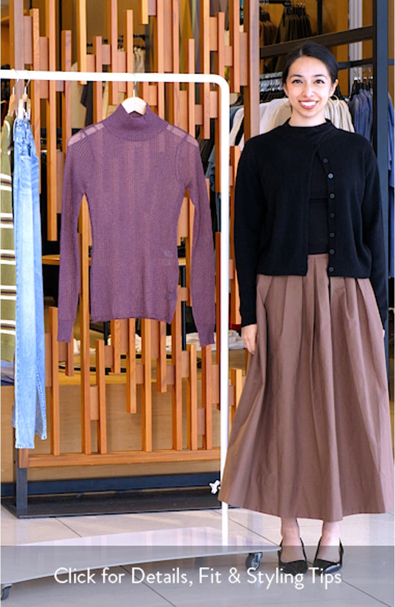 Bristol Metallic Semisheer Mock Neck Top, sales video thumbnail