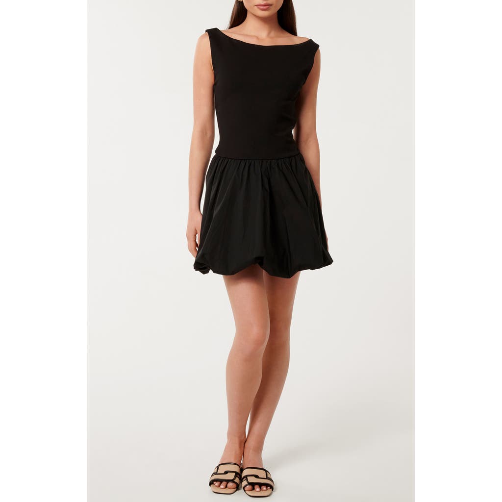 Ever New Jayla Bubble Hem Minidress In Black