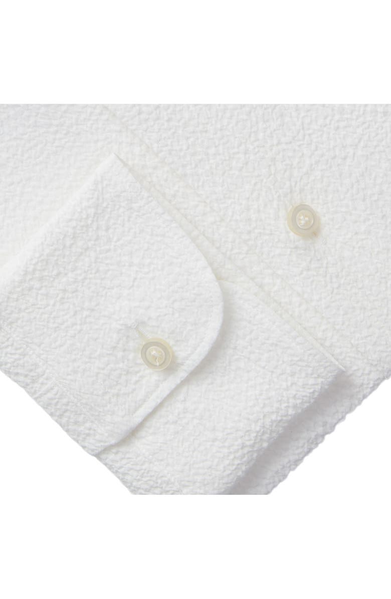 Emanuel Berg Textured Sartorial Stretch Cotton Dress Shirt, Alternate, color, White
