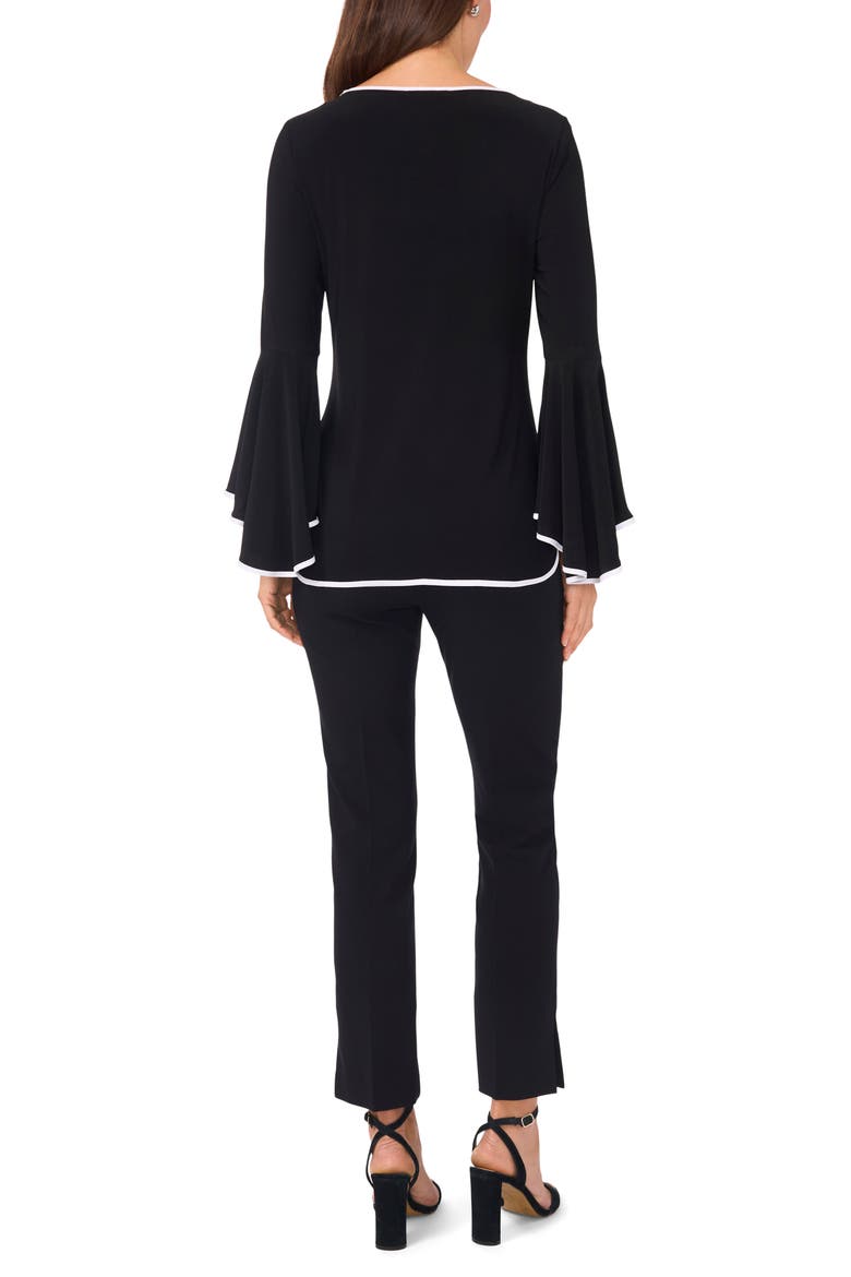 Tipped Bell Sleeve Top, Alternate, color, BLACK/WHITE 010
