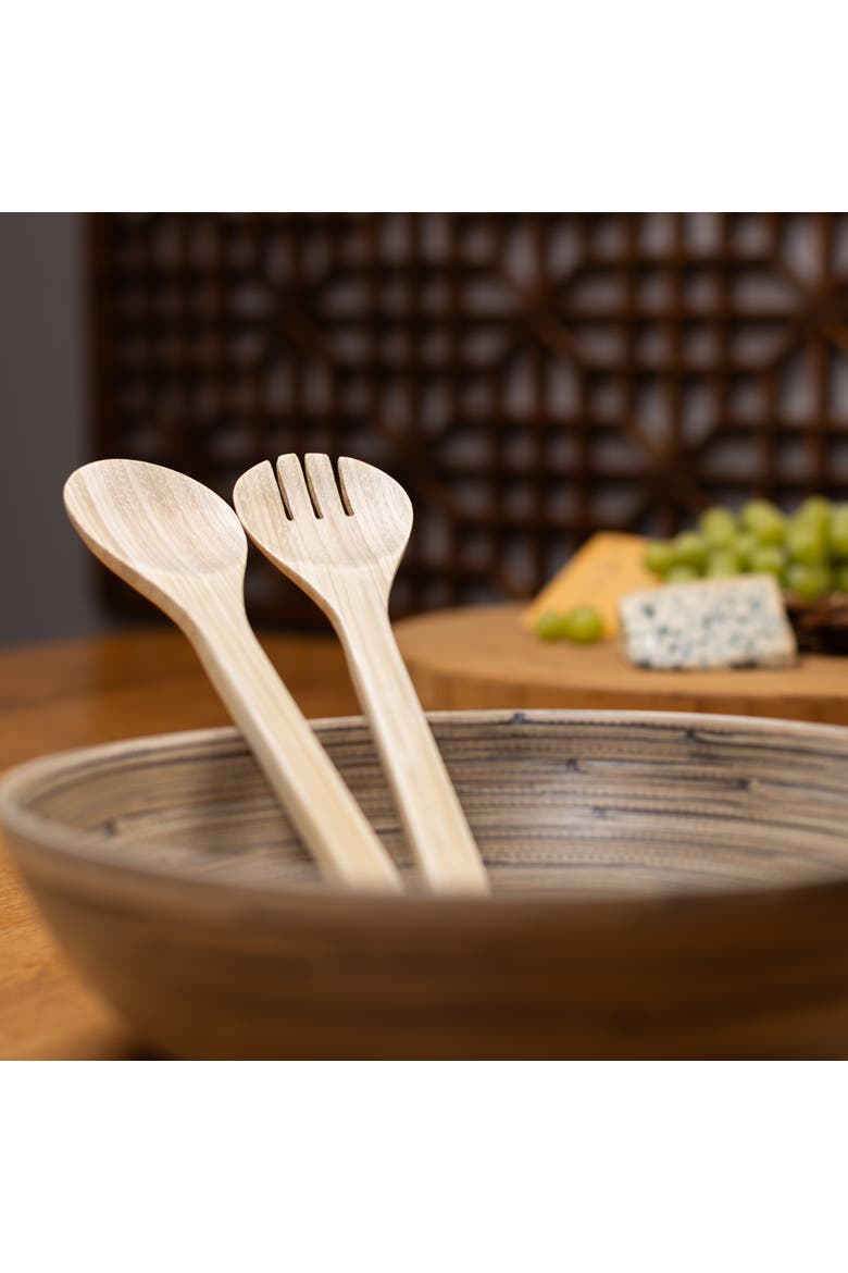 Salad Utensil Set, 12 Inch, Alternate, color, Natural