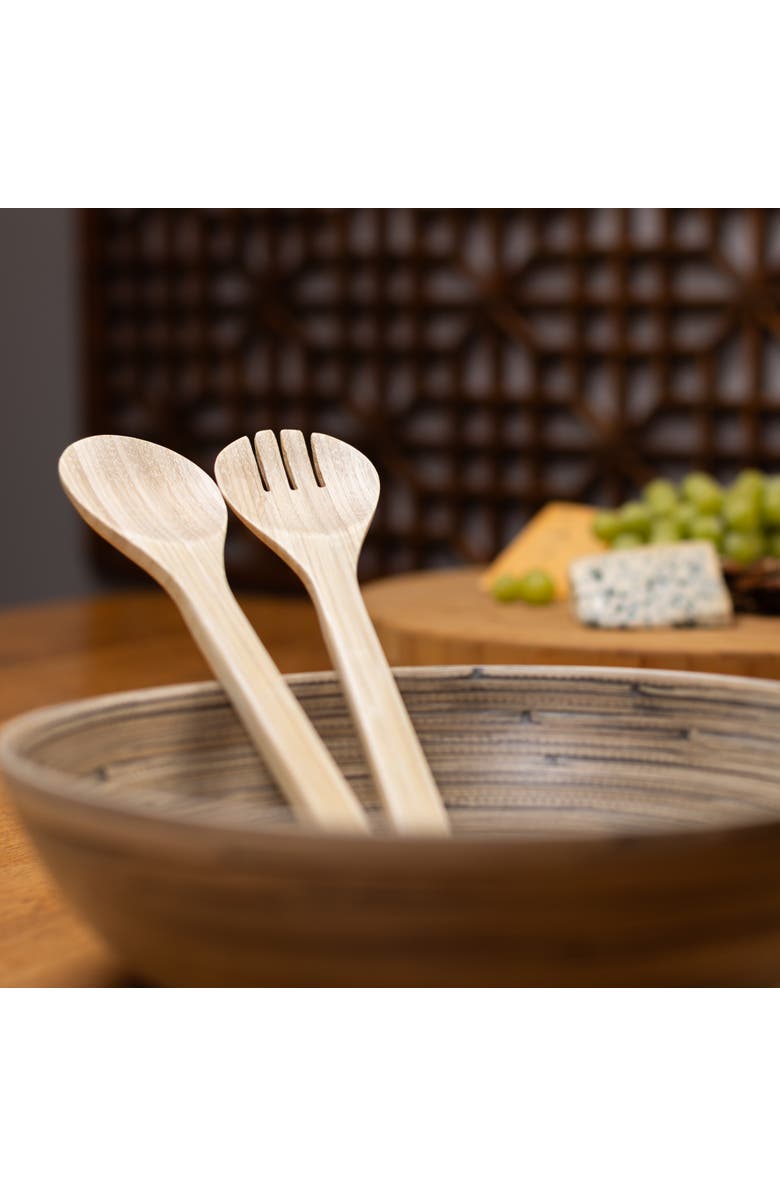 Lexa Salad Utensil Set, 12 Inch, Alternate, color, Natural