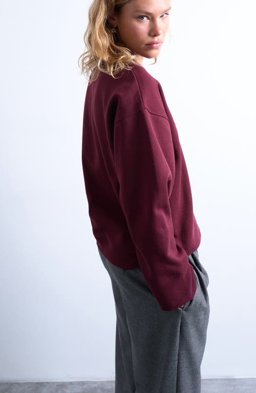 Topshop Oversize Wide Sleeve Sweatshirt In Purple