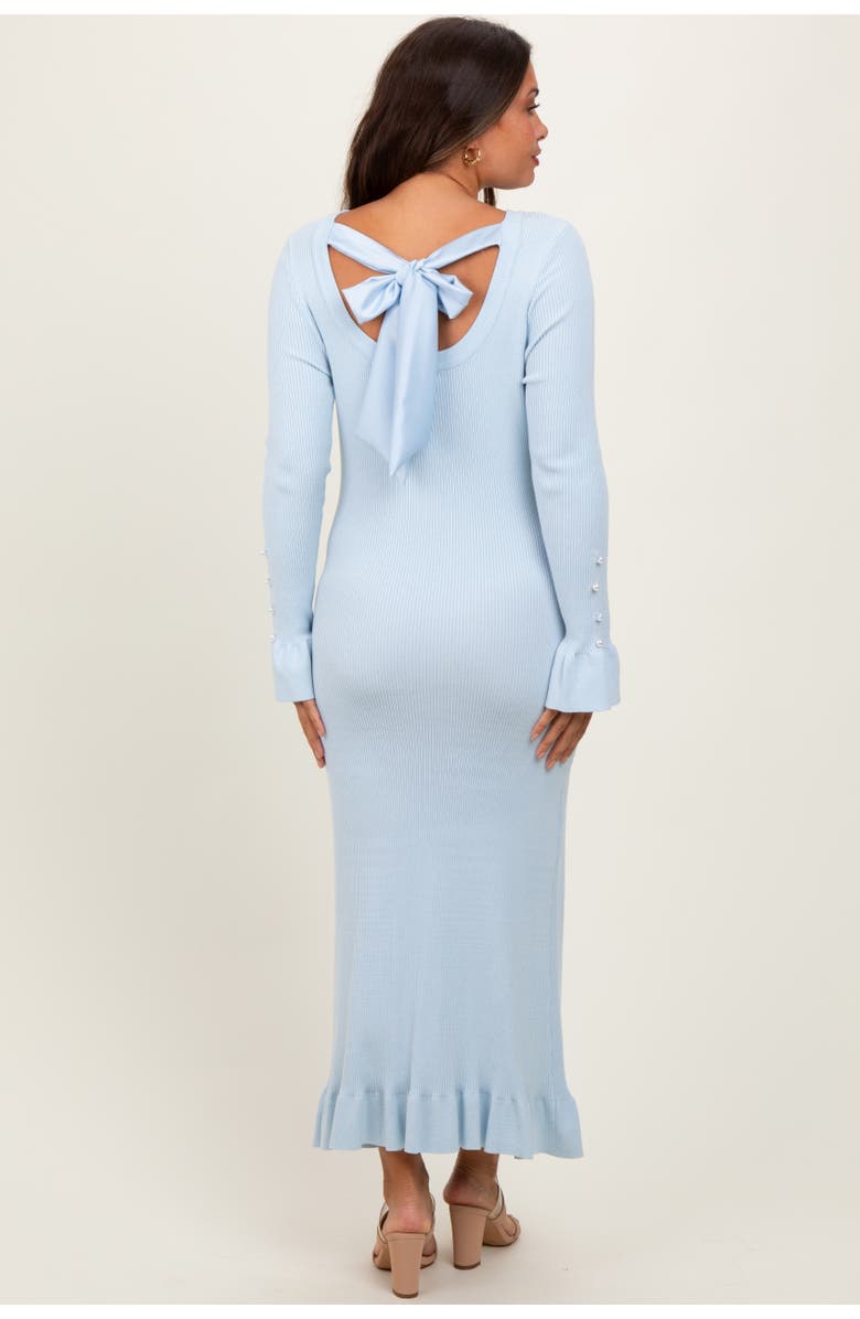 PinkBlush Ribbed Knit Bow Back Maxi Dress, Alternate, color, Light Blue