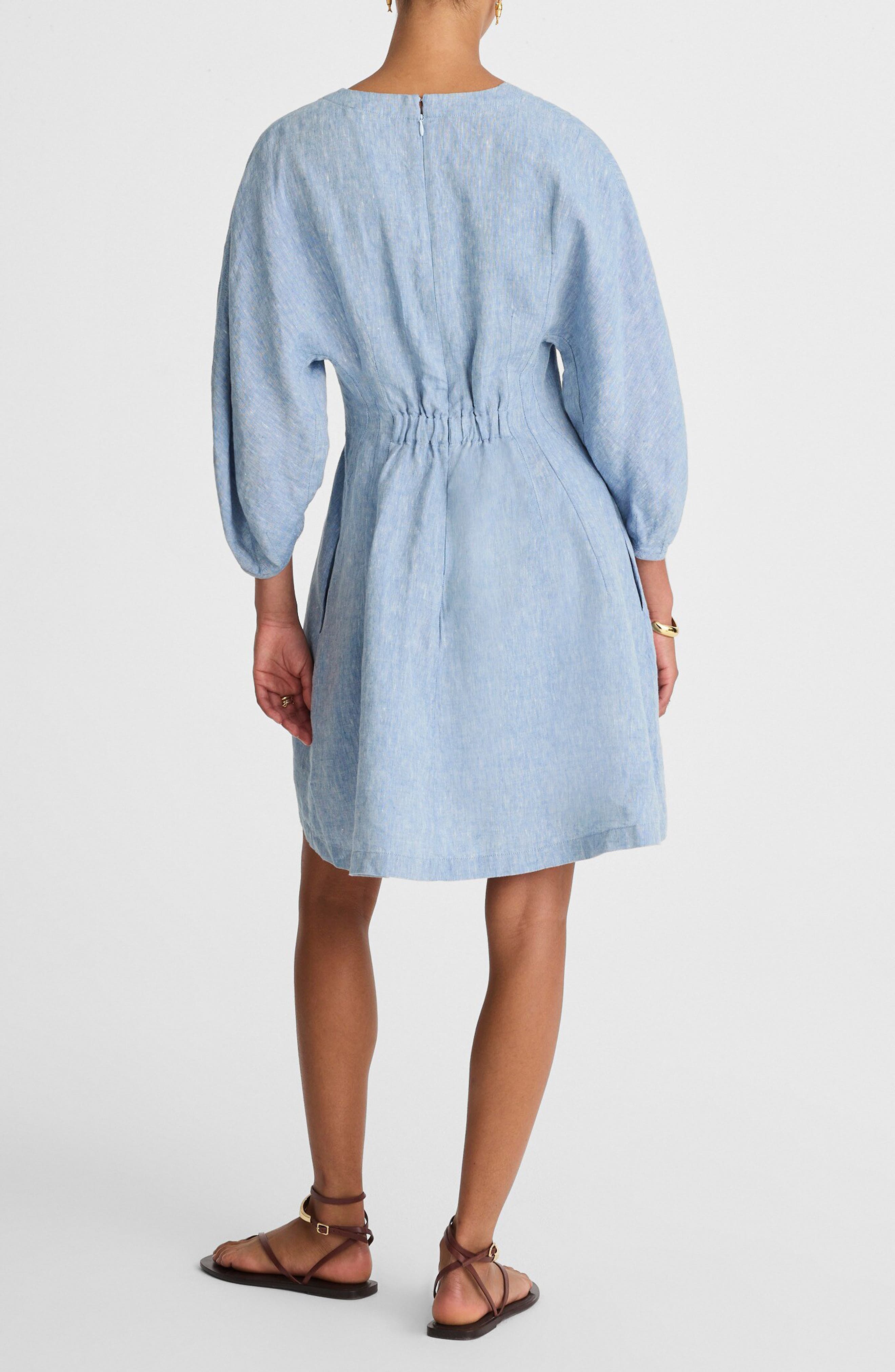 Splitneck Linen Minidress - image 2