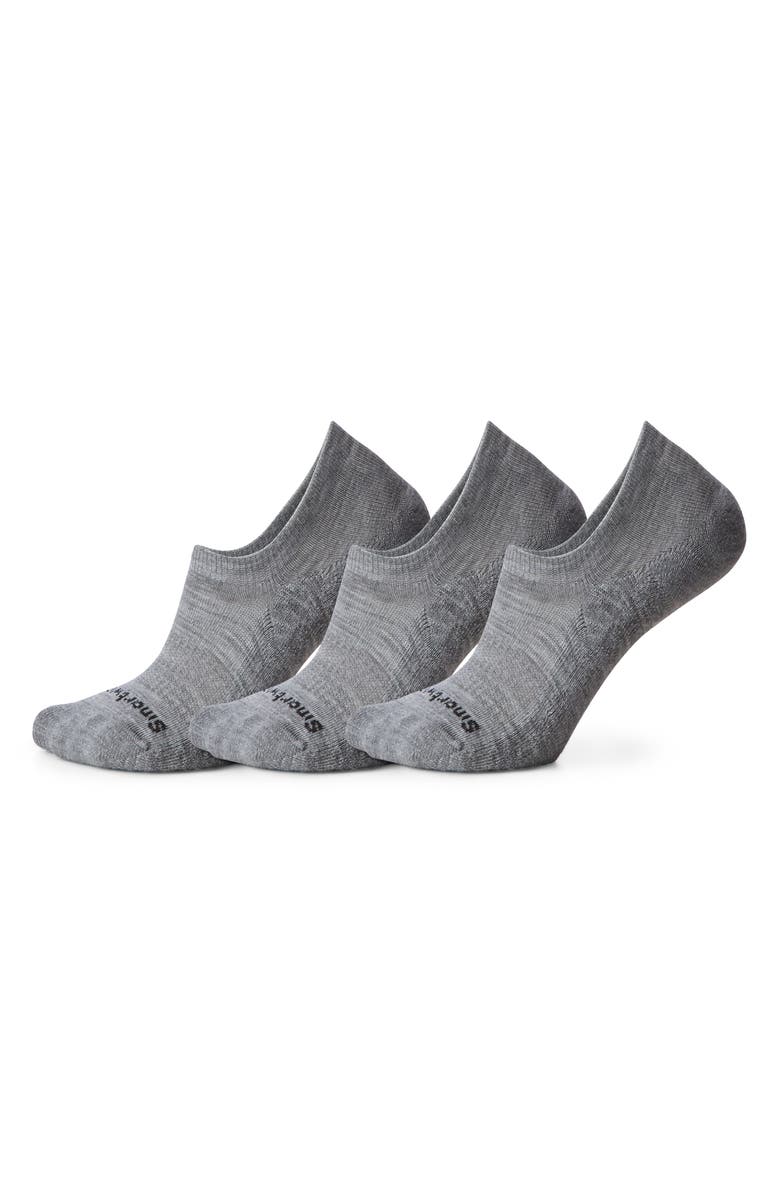 Smartwool Everyday 3-Pack Wool Blend Cushion No Show Socks, Main, color, Light Gray