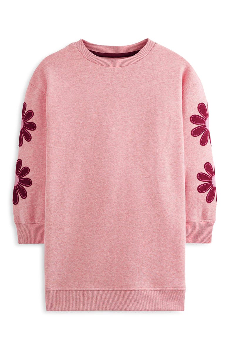 Kids' Relaxed Sweatshirt Dress, Main, color, PINK FLOWER EMBROIDERY