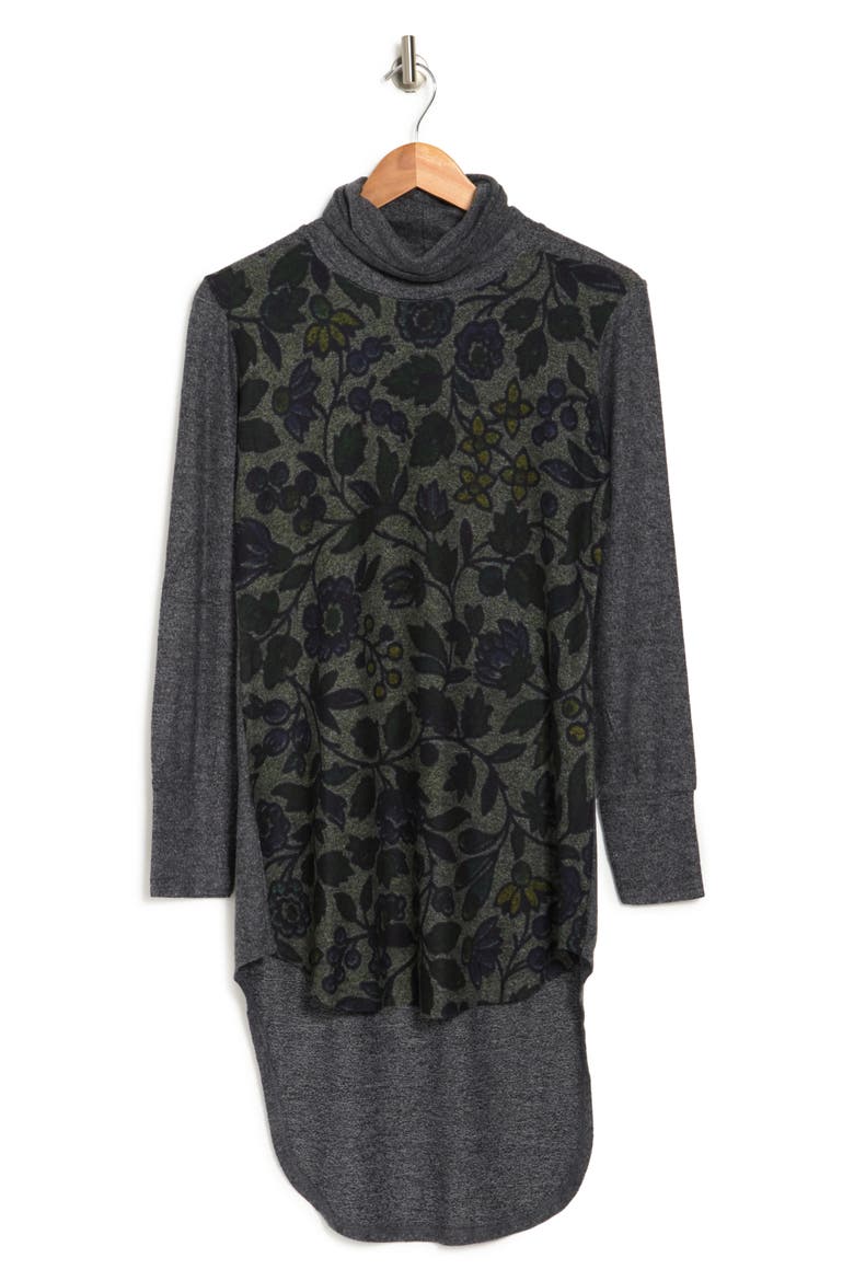 Lion Turtleneck Tunic, Alternate, color, CHARCOAL PRINT 6