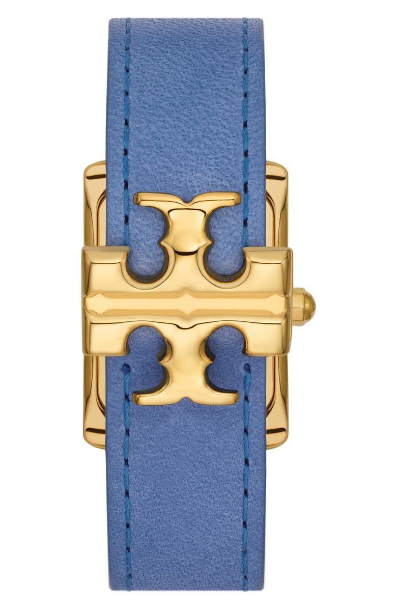 Tory Burch Mini The Eleanor Leather Strap Watch, 19mm x 28mm, Alternate, color, 
