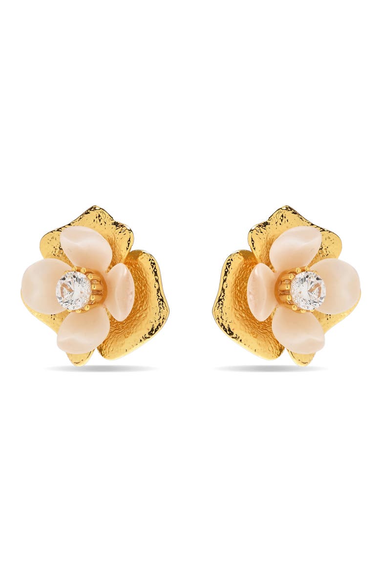 Lucia Floral Stud Earrings, Alternate, color, GOLD
