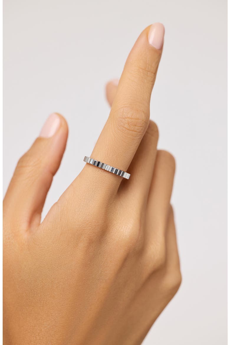 Solid White Gold - Slim Nova Ring, Alternate, color, Silver