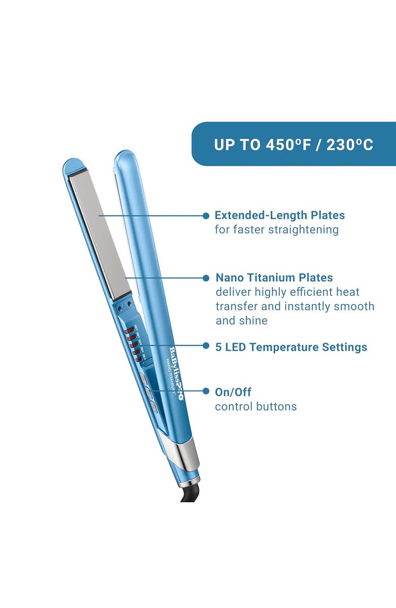BaBylissPRO Nano Titanium 1" Ultra-Sleek Straightener, Alternate, color, Blue